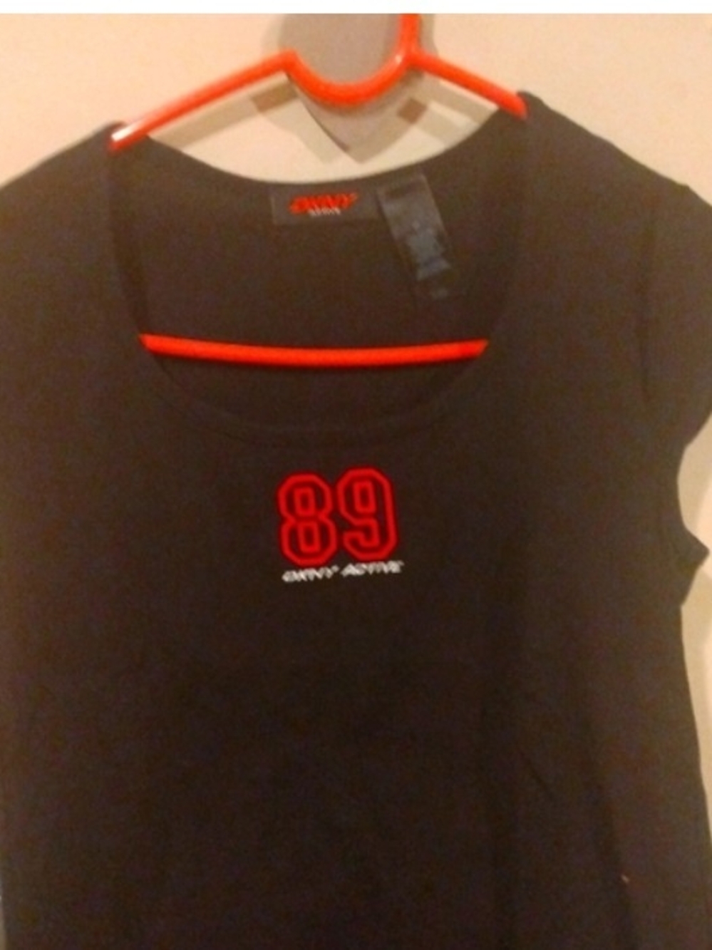 DKNY Black Tee with Red '89' Logo